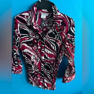 FRED DAVID ~ Stretch Mod Blouse X-Large